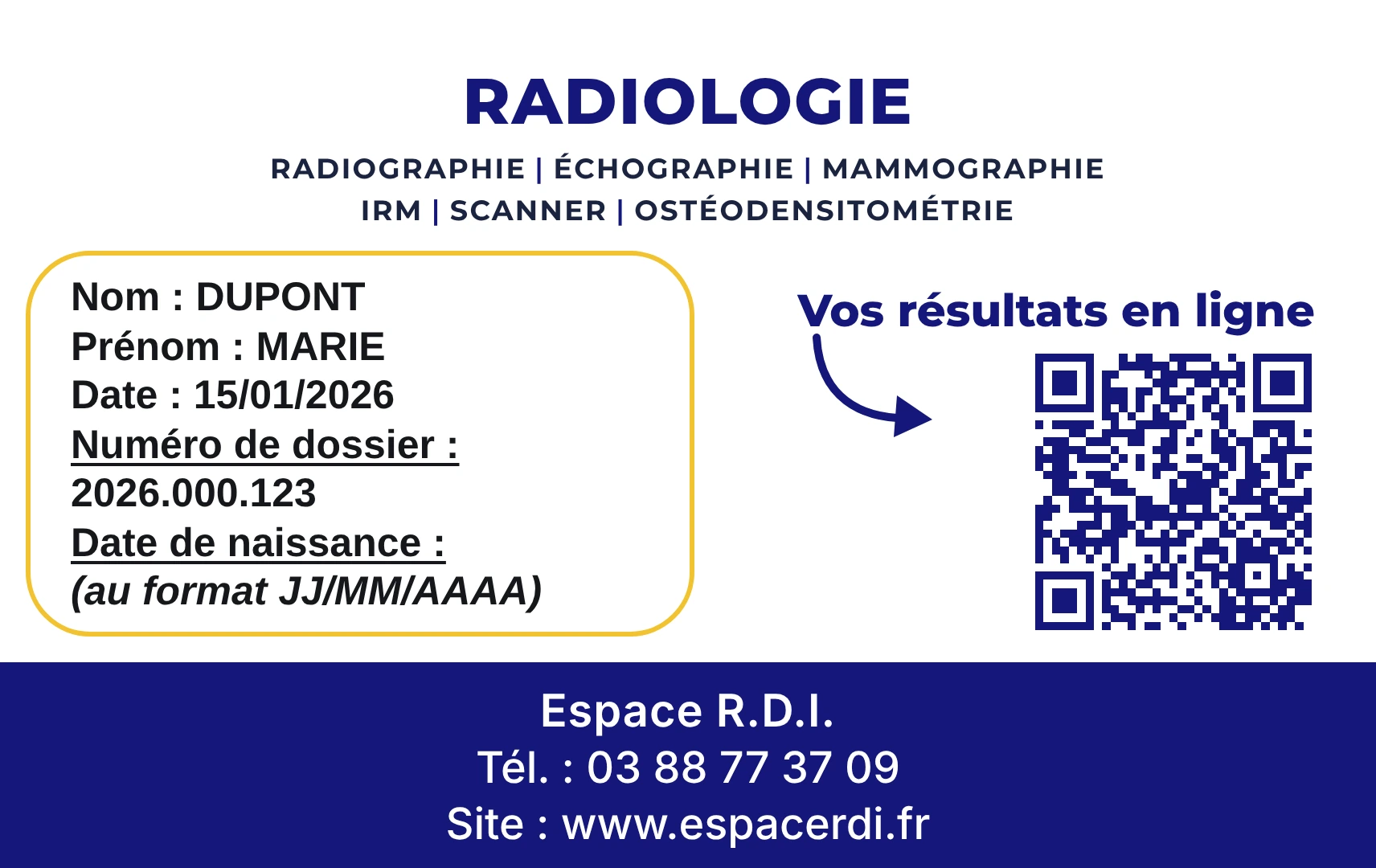 Cartes patients QR Code
